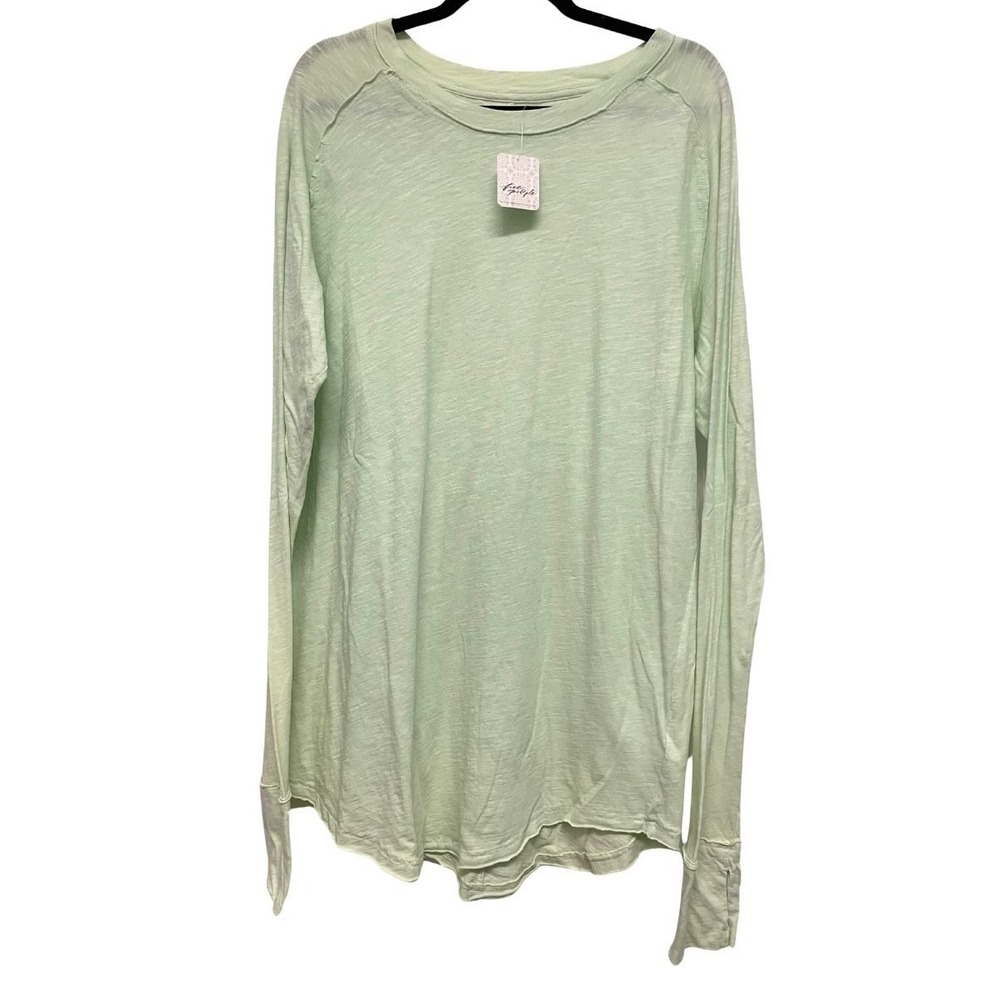 NWT We The Free People Arden Tunic Womens Green Oversized Slub Cotton - Picture 2 of 13